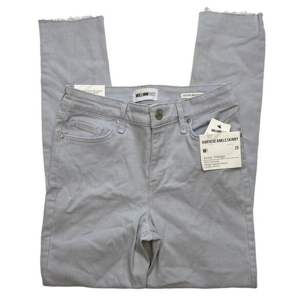 William Rast Skinny Ankle Jeans‎  Blue Gray Sculpting Stretch Crop Sz 25 NEW - Picture 1 of 14